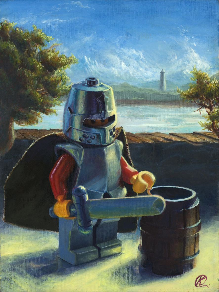 Lego knight painting